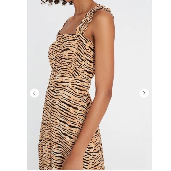 NWT Faithful The Brand Saint Tropez Midi Dress Wyldie Animal - Picture 3 of 6